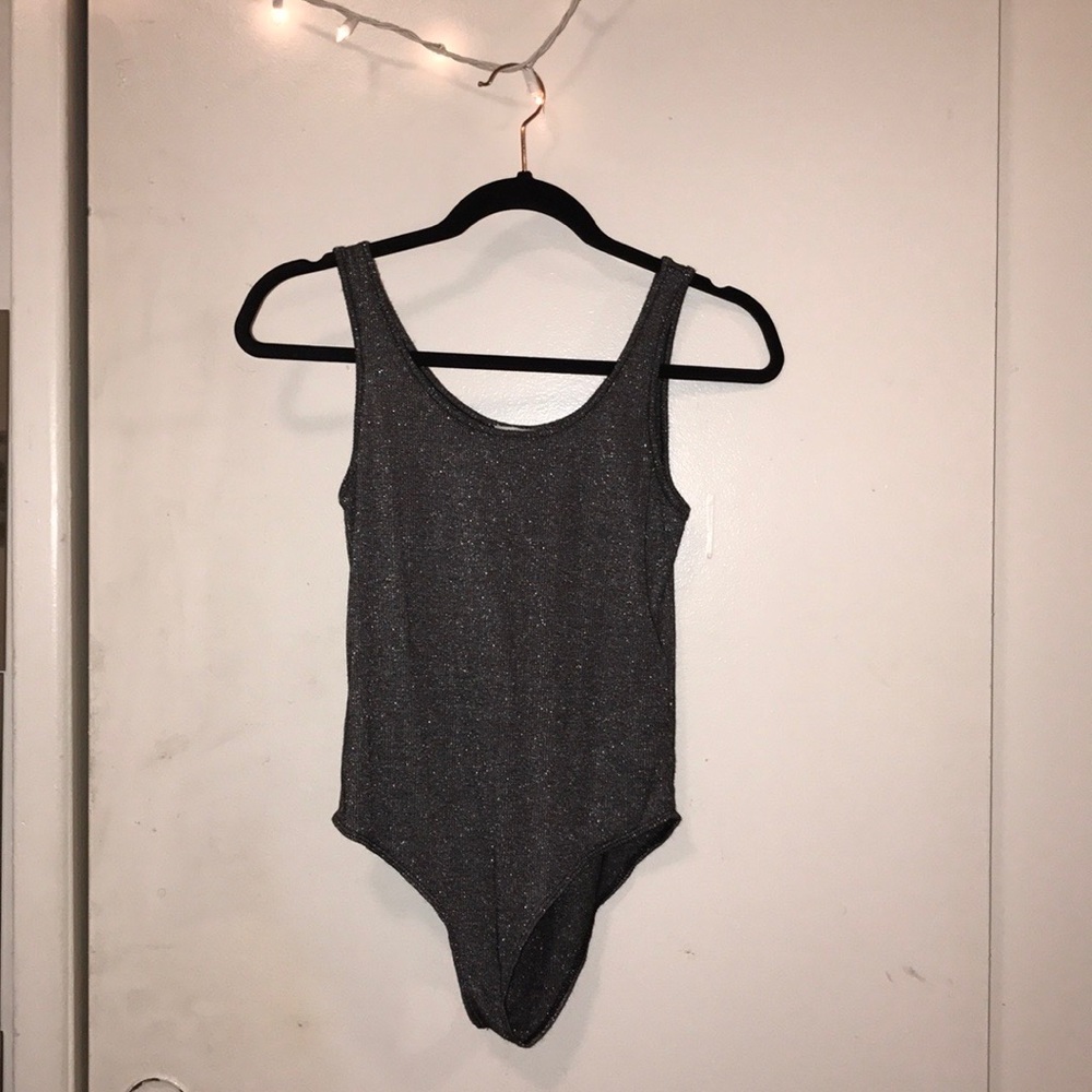 Zara silver sparkle bodysuit